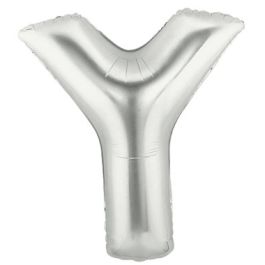 Silver Letter Y Foil Balloon 7 Inch - Single Decoration - Image 1