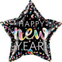 Happy New Year Star Foil Balloon 20 Inch - Image 1