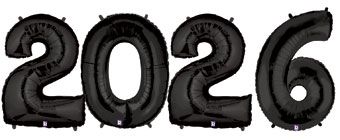 2026-Pack Black Foil Balloons - Party Supplies - Image 1