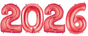 2026-Pack Red Foil Balloons - Party Supplies - Image 1