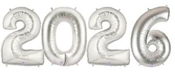 2026-Pack Silver Foil Balloons - Party Supplies - Image 1