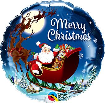 Merry Christmas Santa Balloon - 5-Pack - Image 1