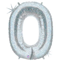 Holographic Number 0 Balloon 34 Inch - Image 1