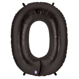 Black Number 0 Foil Balloon 34 Inch - Image 1