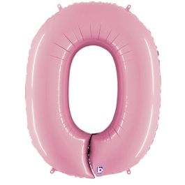 Pastel Pink Number 0 Foil Balloon - 5-Pack for Birthday - Image 1