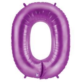 Purple Number 0 Large Foil Balloon for Birthday Party - Image 1