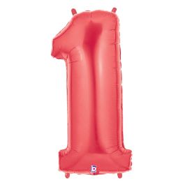 Red Number 1 Foil Balloon 34" - 3-Pack - Image 1