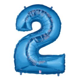 Blue Number 2 Foil Balloon 34 Inch - Image 1