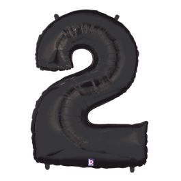 Black Number 2 Foil Balloon 34 Inch - Image 1