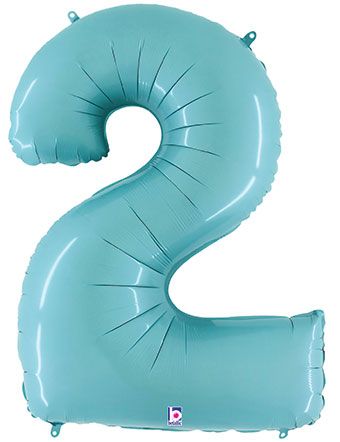 Number 2 Balloon 3-Pack - Pastel Blue Foil - Image 1