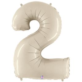 White Number 2 Foil Balloon 34 Inch - 5-Pack Birthday Decor - Image 1