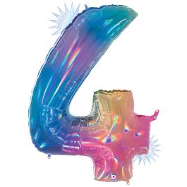 Opal Number 4 Balloon 34 Inch - Set of 5 - Image 1