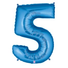 Blue Number 5 Balloon | Large Foil Birthday Decoration - Image 1