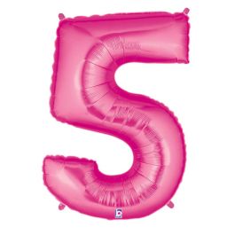 Pink Number 5 Foil Balloon 34 Inch - Image 1