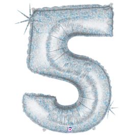Holographic Number 5 Balloon 34 Inch - Image 1