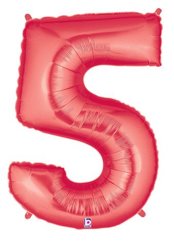 Number 5 Red Balloon - 3-Pack - Image 1