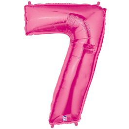 Pink Number 7 Foil Balloon 34 Inch | Birthday Decoration - Image 1