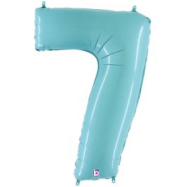 Pastel Blue Number 7 Foil Balloon 34 Inch - Image 1