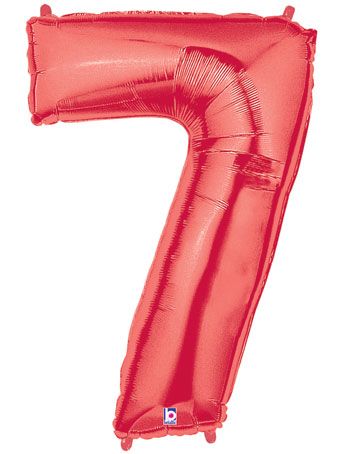 Red Foil Number 7 Balloon - 34 Inch Large Shape - Image 1