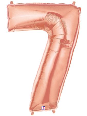 Number 7 Rose Gold Balloon - 3-Pack - Image 1