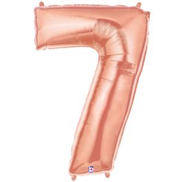 Rose Gold Number 7 Foil Balloon 34 Inch - Image 1
