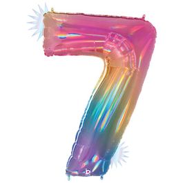 Opal Number 7 Foil Balloon 34" - 5-Pack - Image 1