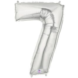Silver Number 7 Foil Balloon 34 Inch - Image 1