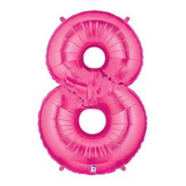Pink Number 8 Foil Balloon 34 Inch - 3-Pack - Image 1