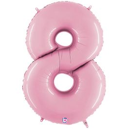 Pastel Pink Number 8 Foil Balloon - 34 Inch Birthday - Image 1