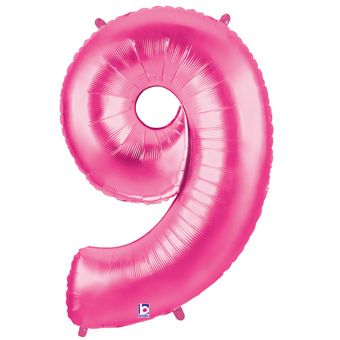 Number 9 Pink Balloon - 3-Pack - Image 1