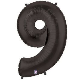 Black Number 9 Foil Balloon 34 Inch - Single Unit - Image 1