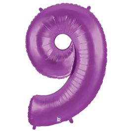 Purple Number 9 Foil Balloon 34 Inch - Image 1
