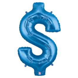 Blue Dollar Sign Foil Balloon 34 Inch - Mega Balloon - Image 1
