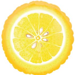 Lemon Yellow Balloon 18 Inch Round Foil Decoration - Image 1