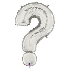 Silver Question Mark Balloon 34 Inch Foil - Image 1
