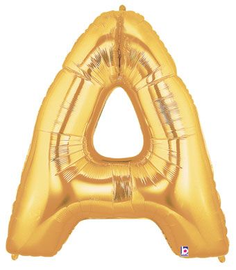 Gold Letter A Balloon - 3-Pack - Image 1