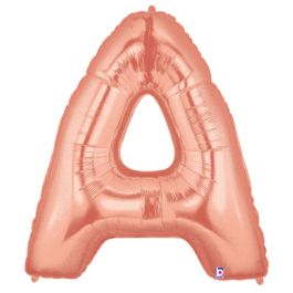 Rose Gold Letter A Balloon 34 Inch Foil Party Decoration - Image 1