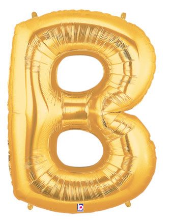 Gold Letter B Balloon - 3-Pack - Image 1