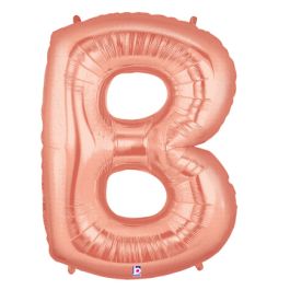 Rose Gold Letter B Balloon 34 Inch Foil Decoration - Image 1