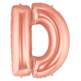 Rose Gold Letter D Foil Balloon 34 Inch - Image 1