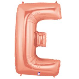 Rose Gold Letter E Foil Balloon 34 Inch - Image 1