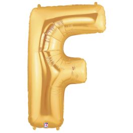 Gold Letter F Foil Balloon 34 Inch - Milestone Decor - Image 1