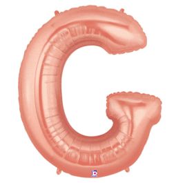 Rose Gold Letter G Foil Balloon 34 Inch Large Shape - Image 1