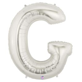 Silver Letter G Foil Balloon - Large Shape Decoration - Image 1