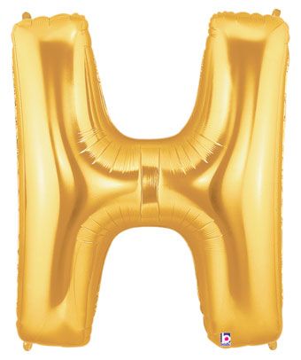 Gold Letter H Balloon - Large Foil Shaped Decoration - Image 1