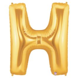 Gold Letter H Foil Balloon - Large Shape 34 Inch - Image 1