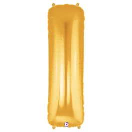 Gold Letter I Foil Balloon 34 Inch - Large Initial Decoration - Image 1