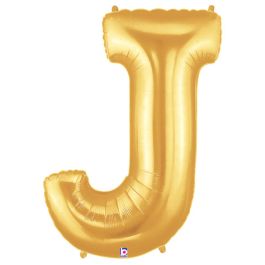 Gold Letter J Foil Balloon 34 Inch - Image 1