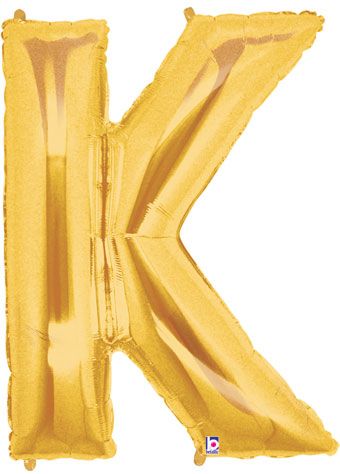 Gold Letter K Balloon - 3-Pack - Image 1