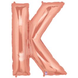 Rose Gold Letter K Foil Balloon 34 Inch - Image 1